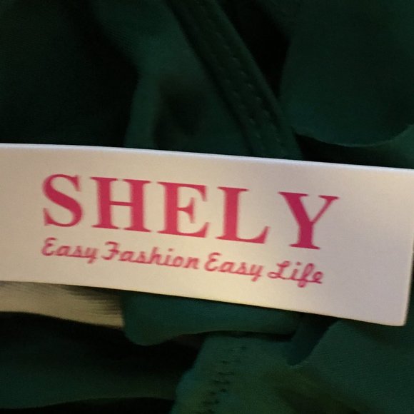 SHELY One Piece Deep V-Neck Ruffled Back Crossover Swimsuit NEW WITH TAG! - Picture 11 of 12